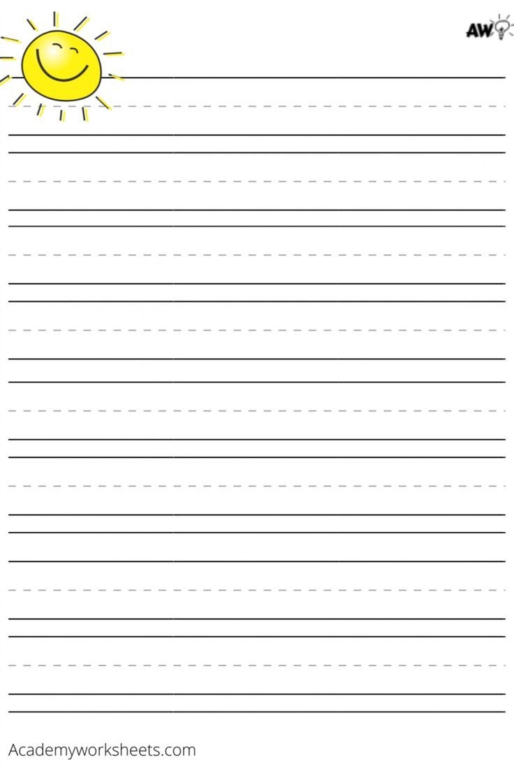 kindergarten lined paper printable