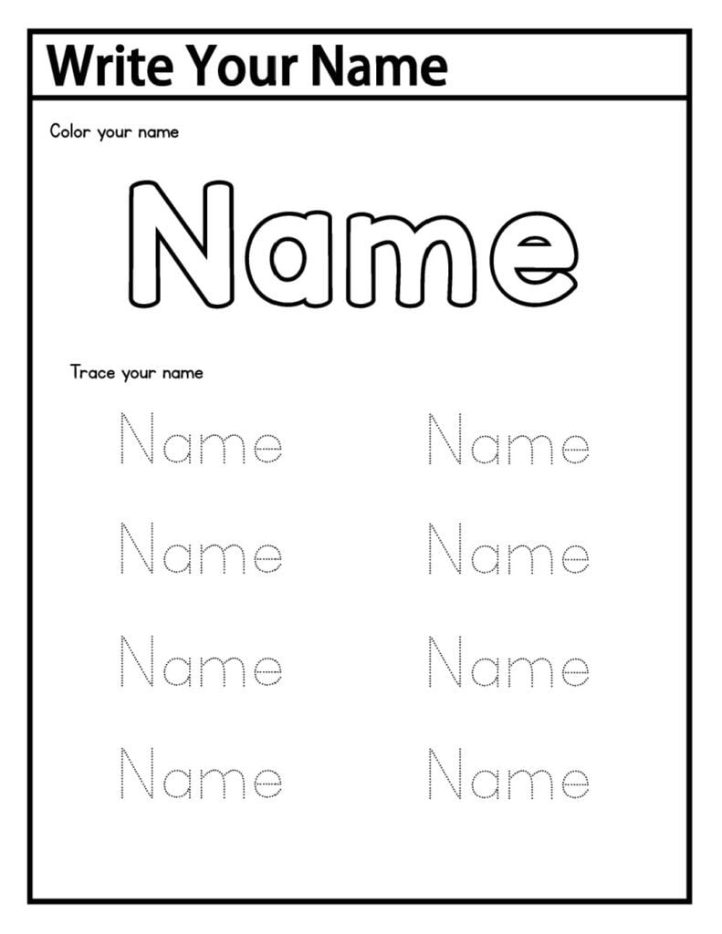 create name tracing worksheets