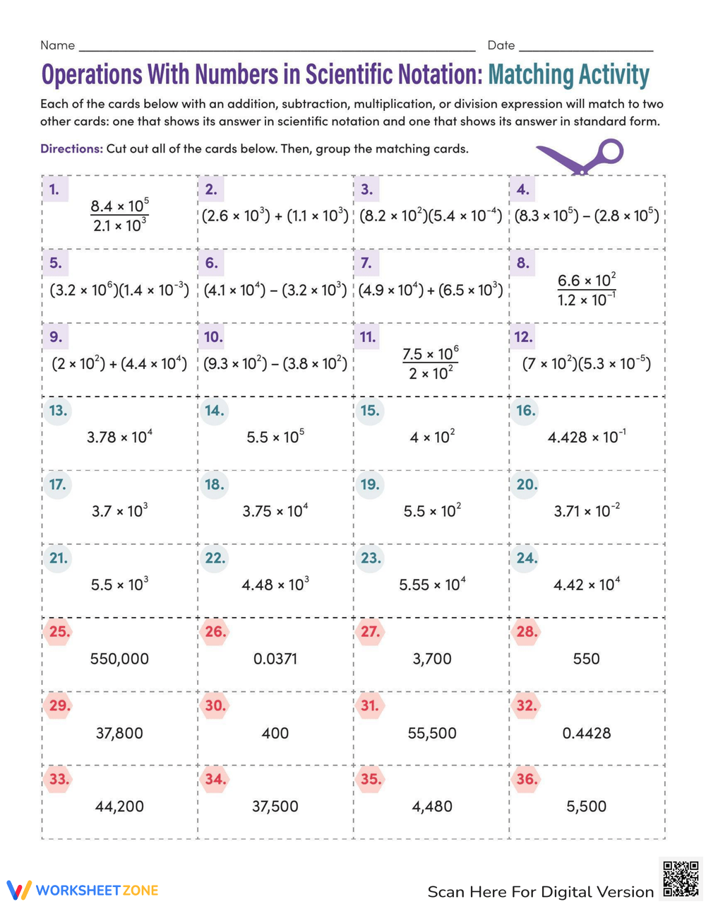 Printable Scientific Notation Worksheets Download