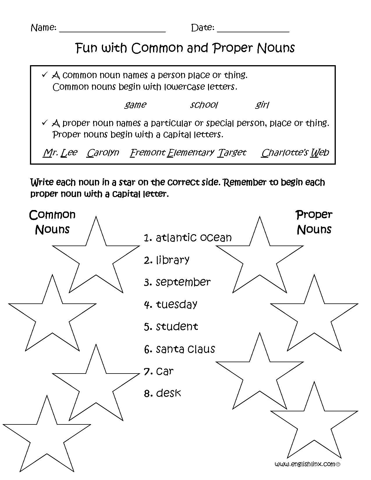 Proper And Common Nouns Worksheets Fun With Common And Proper Nouns Worksheet Proper And Common Nouns Worksheets Fun With Common And Proper Nouns Worksheet