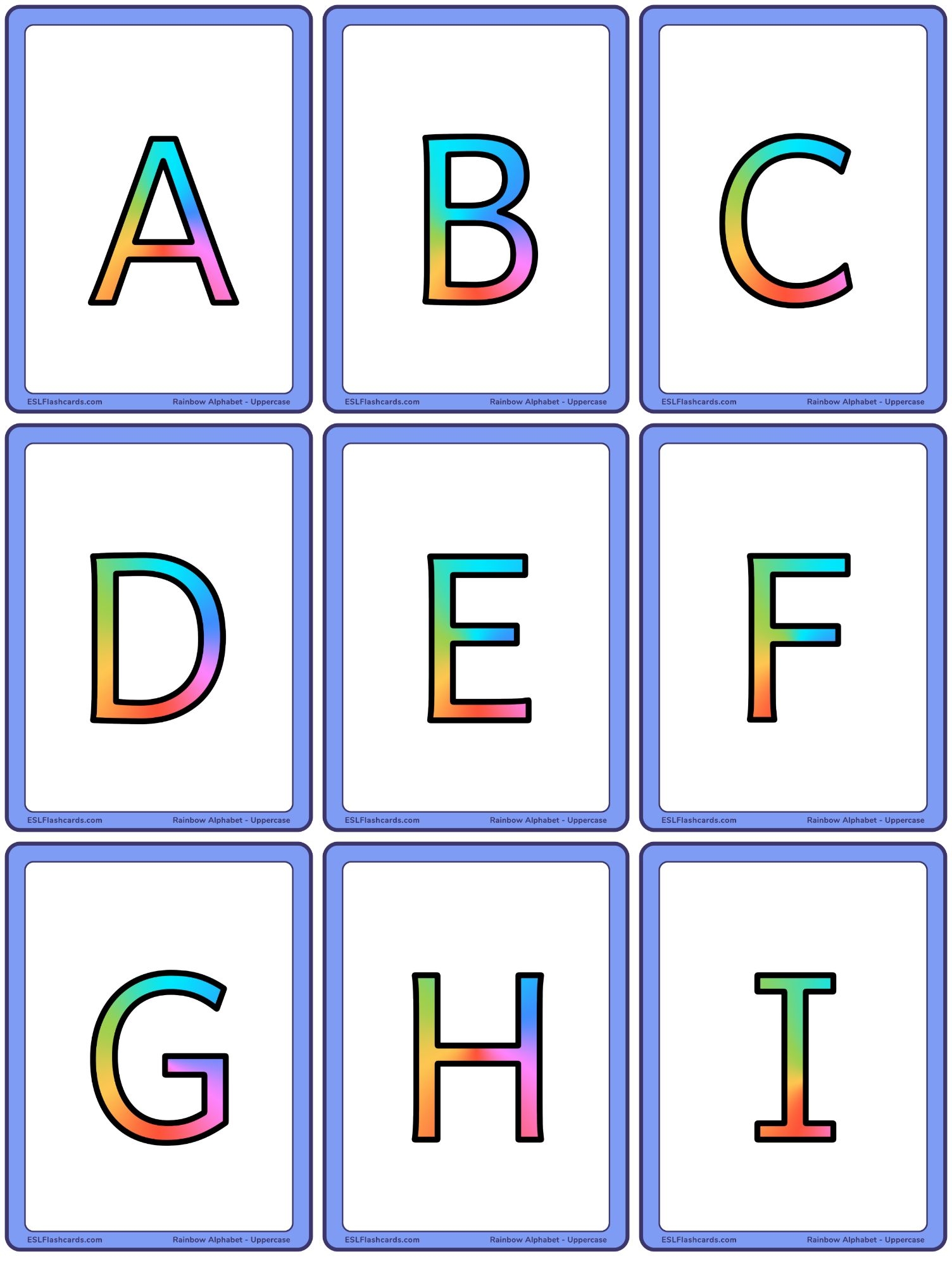Rainbow Alphabet ESL Flashcards