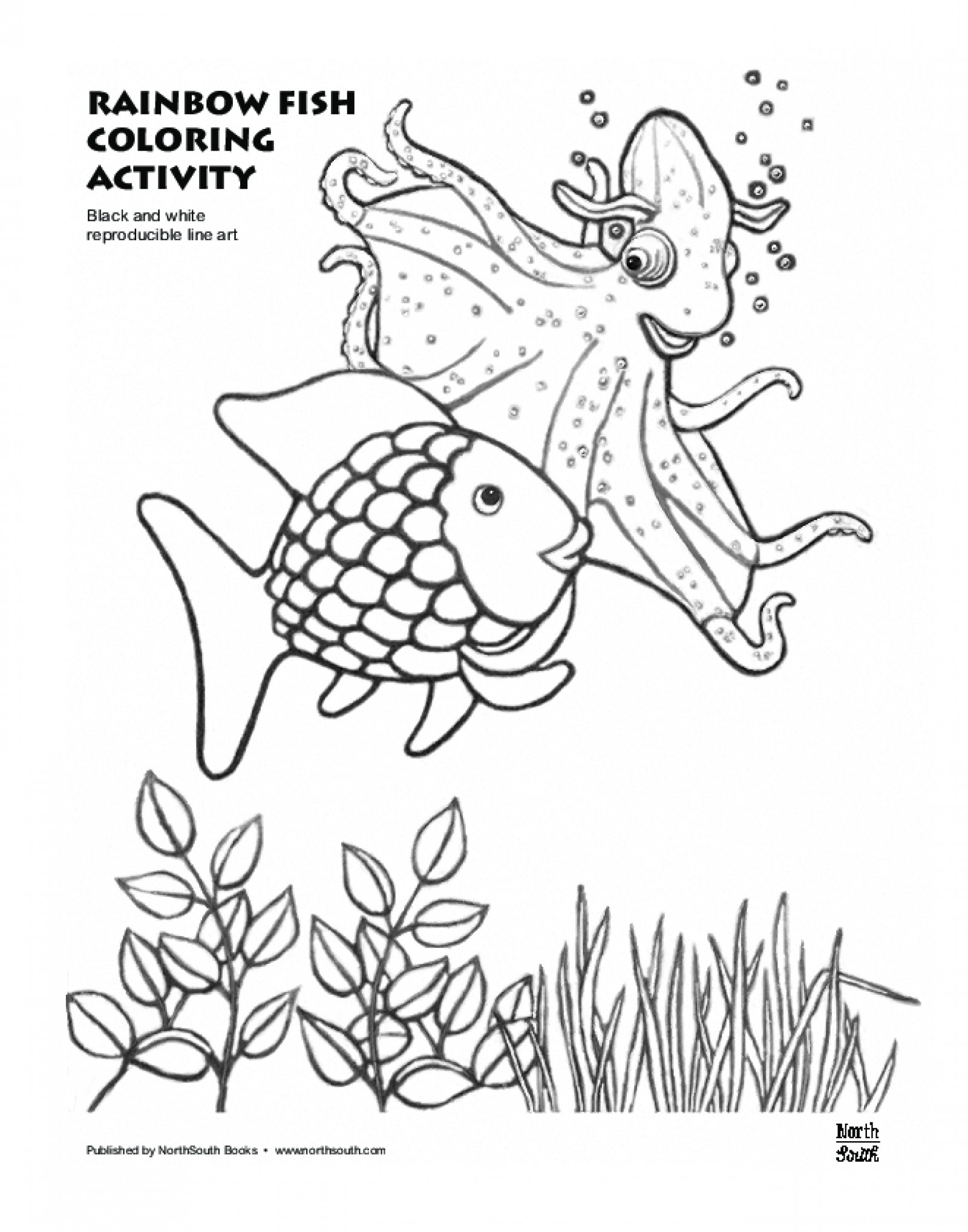 rainbow fish coloring pages