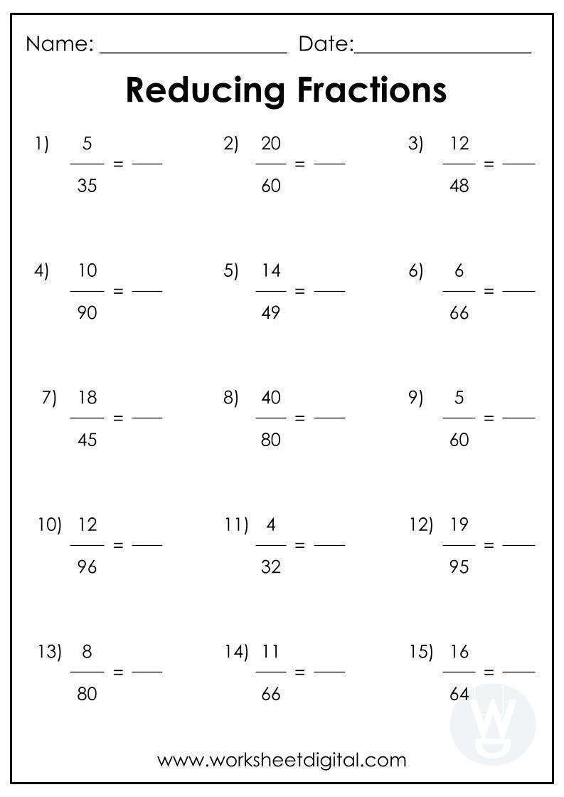 Reducing Fractions Worksheet Digital 1 Teacher Made Resources Reducing Fractions Worksheet Digital 1 Teacher Made Resources
