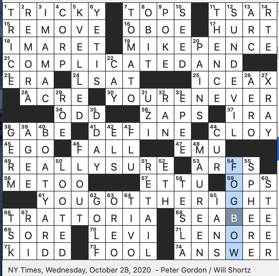 parody crossword clue