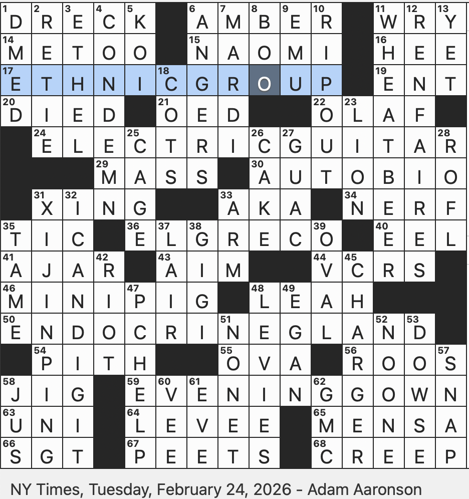 Rex Parker Does The NYT Crossword Puzzle Yellowish Color For Old Computer Graphics TUE 2 24 26 Tiny Swine Brew That s A Little Cloudy And Fruity Utter Rubbish President