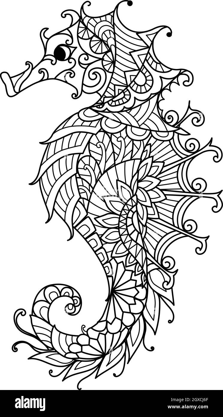 coloring page of a seahorse coloring page of a seahorse