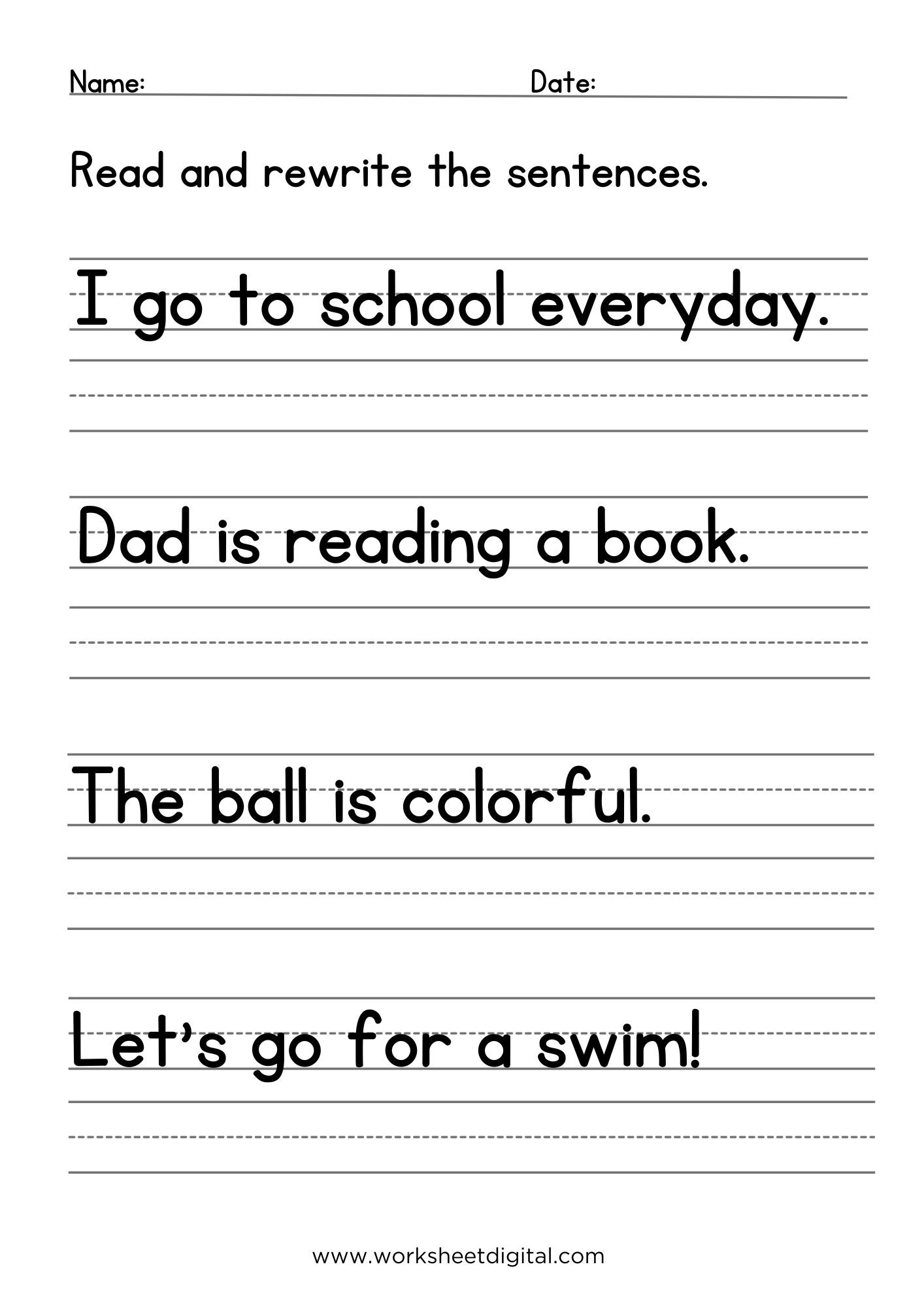 1st grade writing worksheets