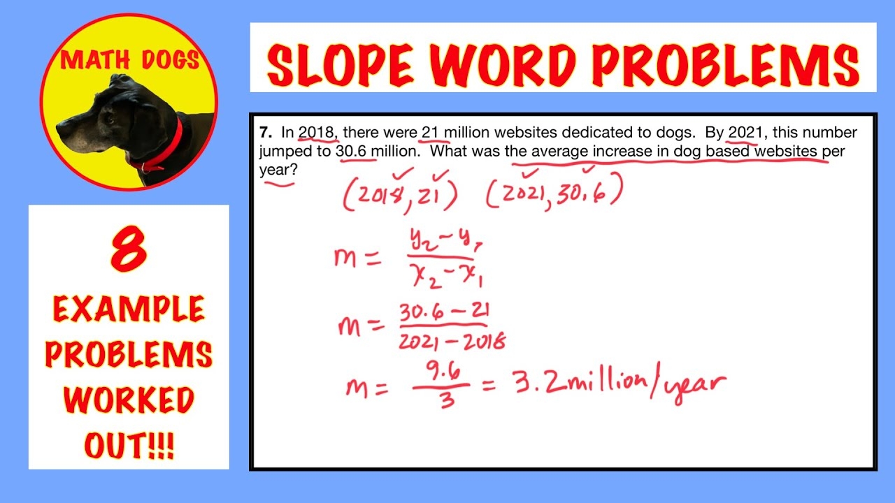 Slope Word Problems Examples Worked Out YouTube