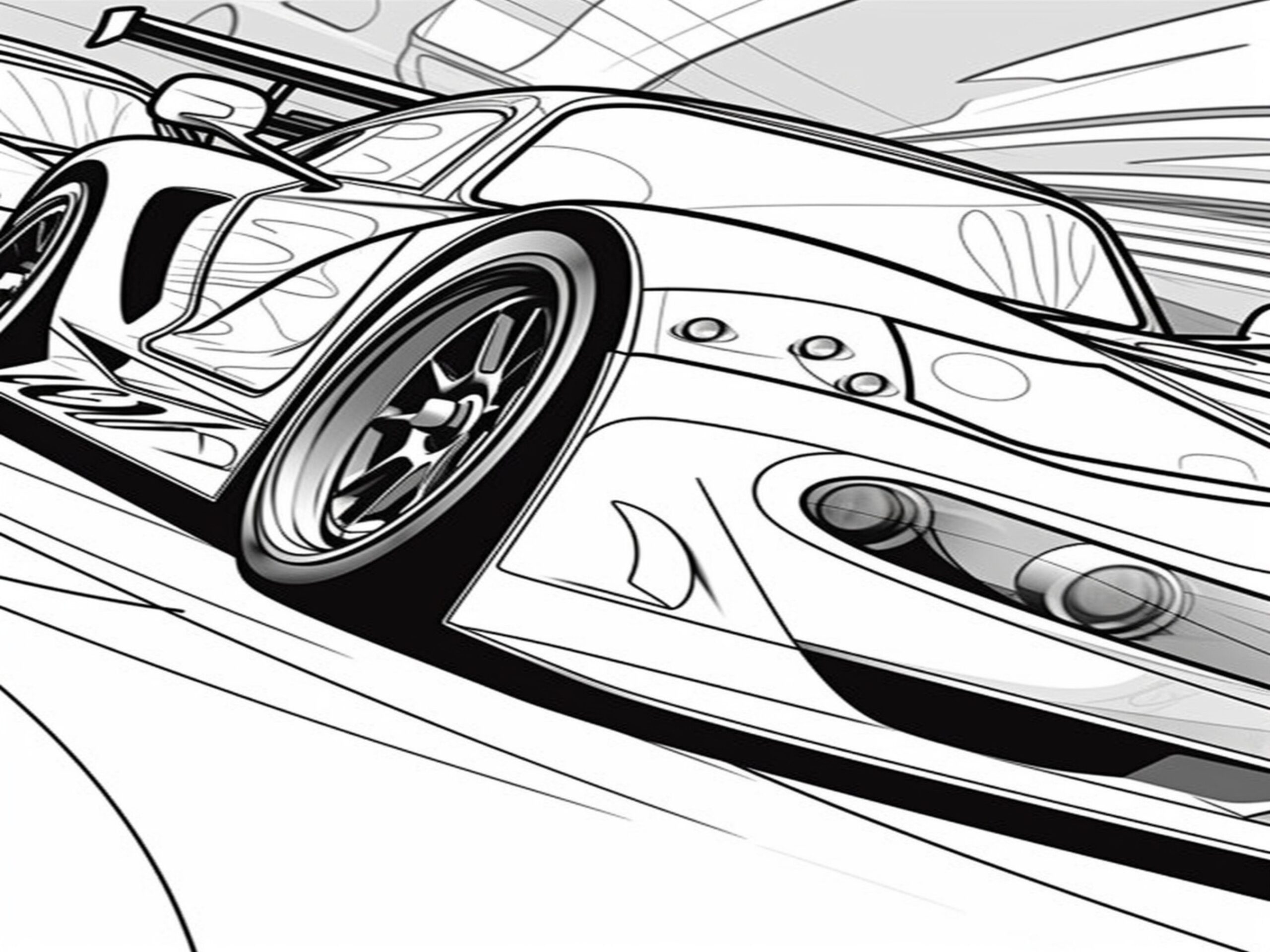 Sports Car Coloring Pages High speed Supercar Art PDF Download Etsy