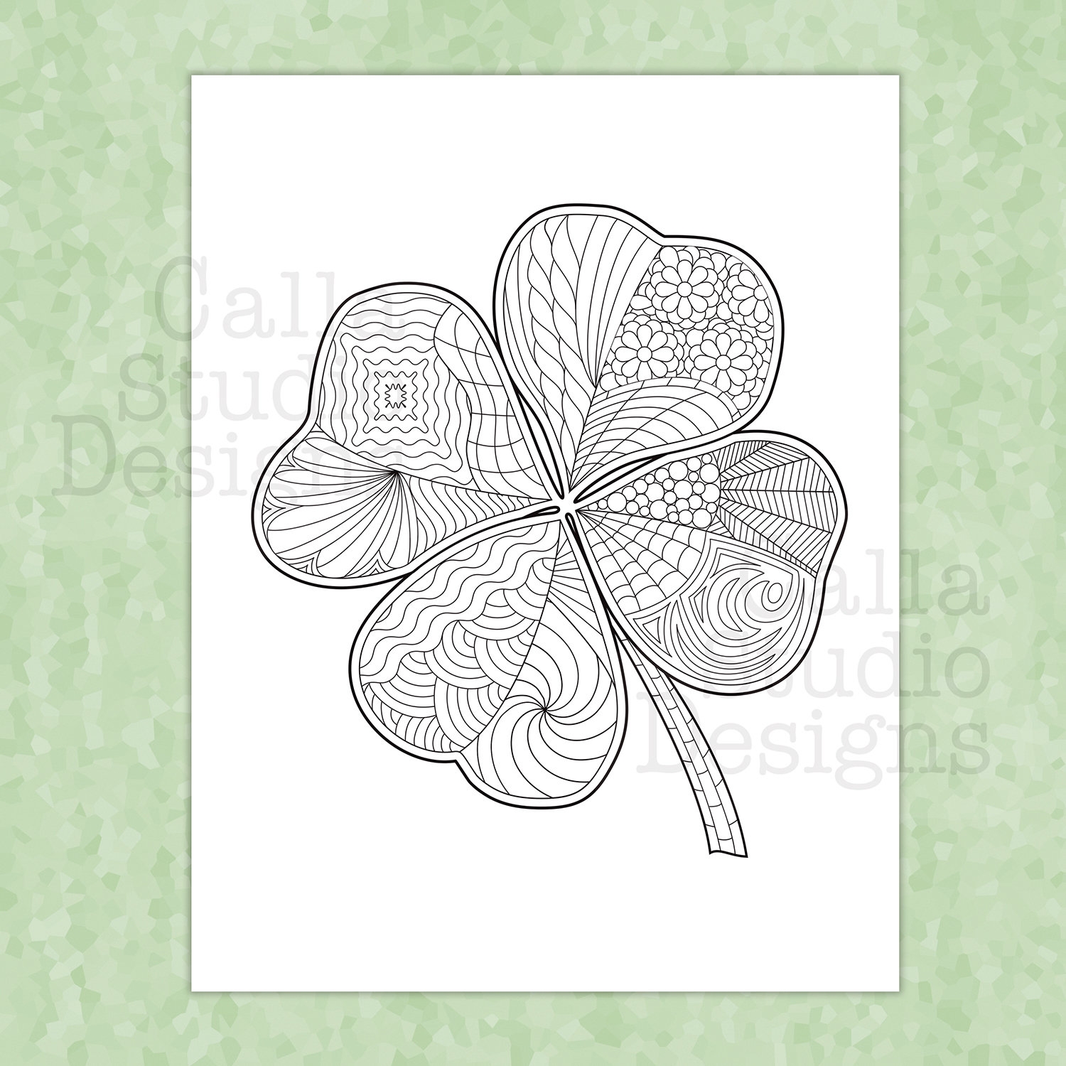 4 leaf clover coloring sheet