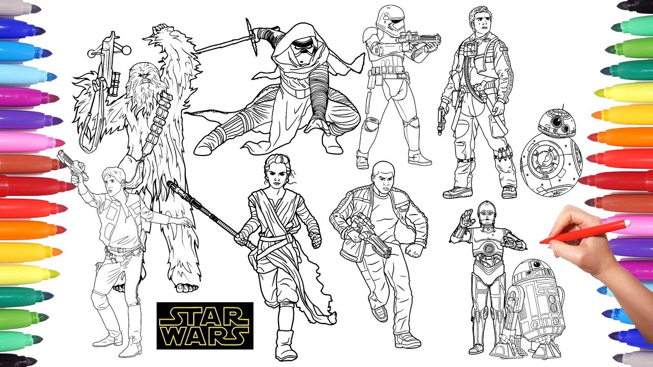 STAR WARS Coloring Pages How To Color Every Star Wars Character Videos For Kids YouTube