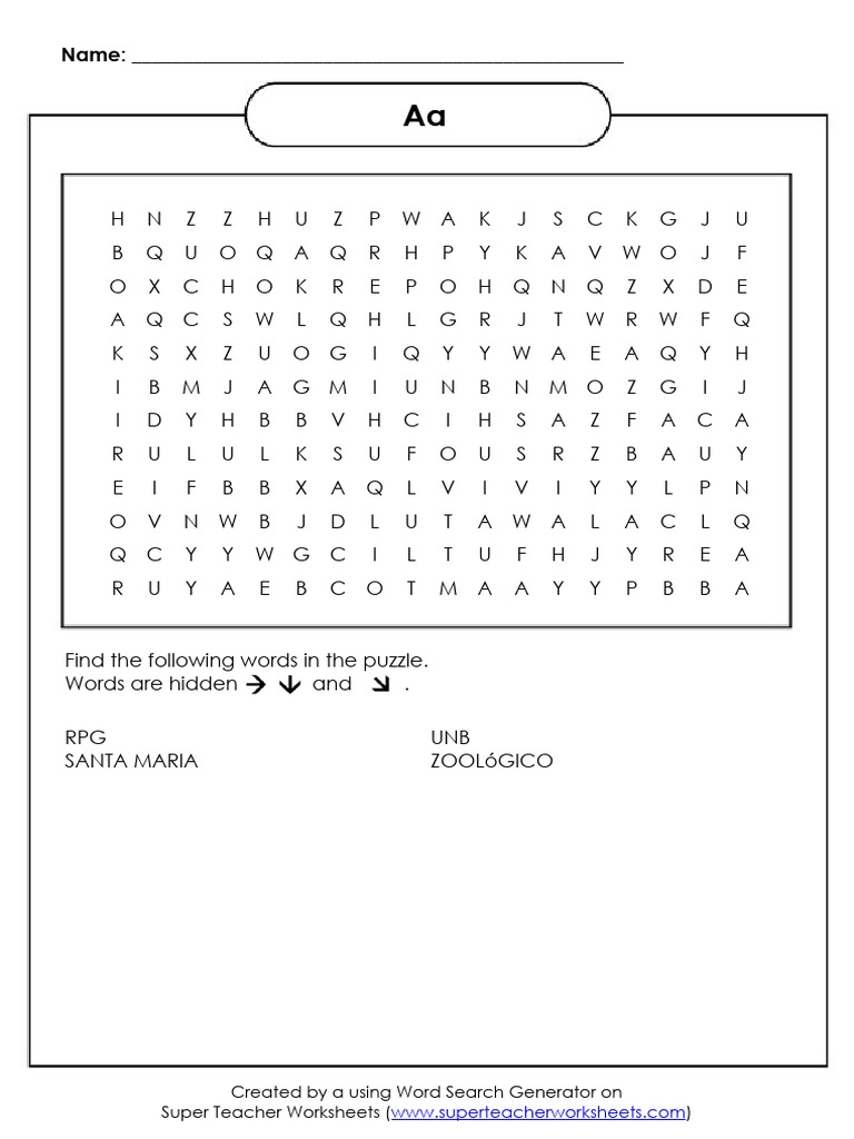 Super Teacher Worksheets Aa PDF Word Search Puzzles Worksheets Library