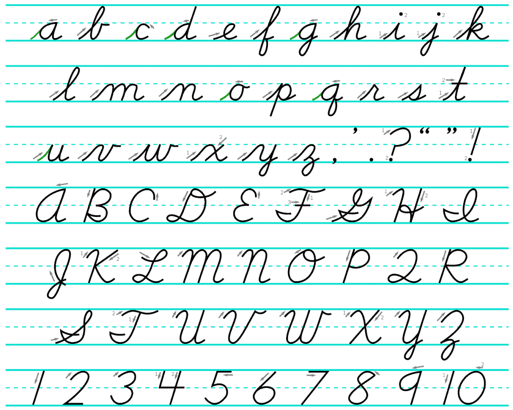 cursive alphabet letters printable cursive alphabet letters printable