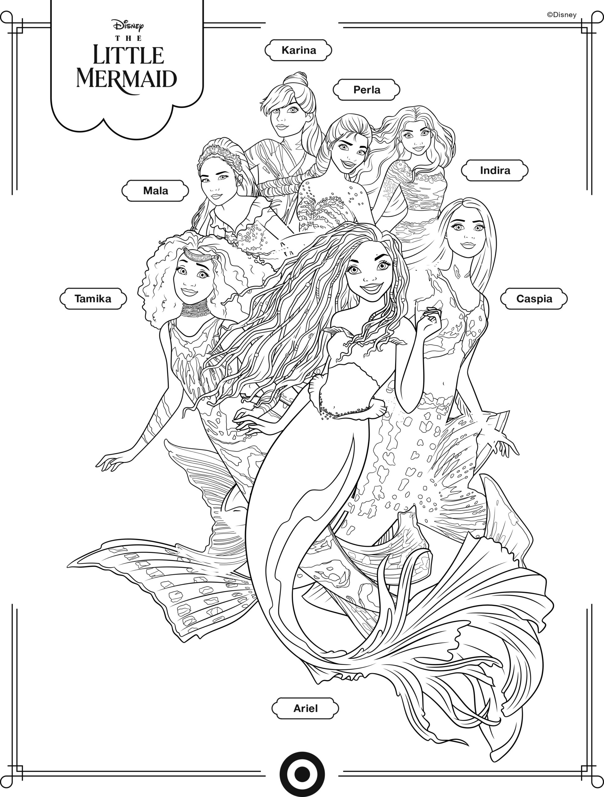 The Little Mermaid Live Action Movie 2023 Coloring Pages With Ariel Halle Bailey YouLoveIt The Little Mermaid Live Action Movie 2023 Coloring Pages With Ariel Halle Bailey YouLoveIt