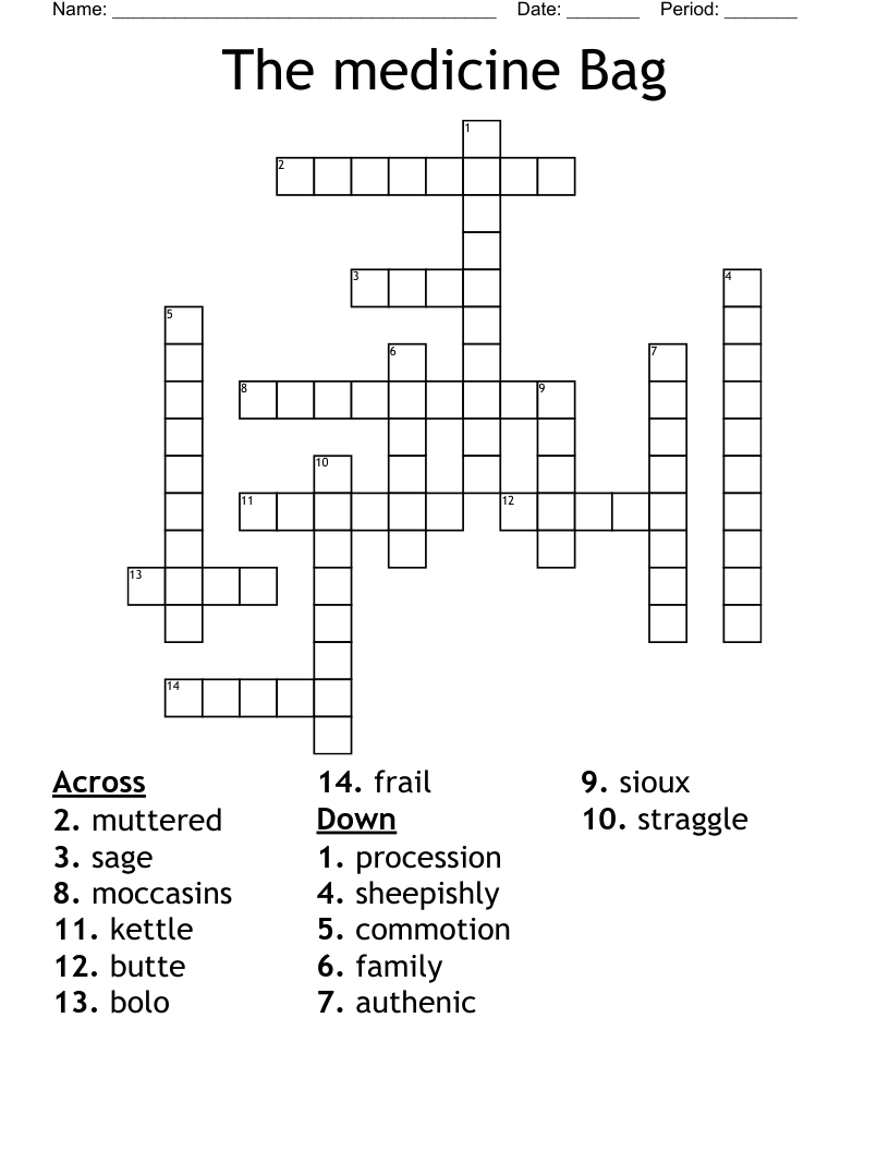 The Medicine Bag Crossword WordMint