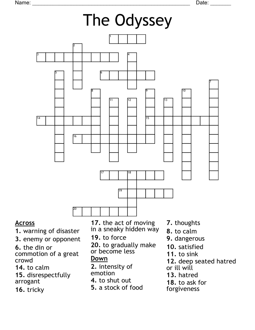 The Odyssey Crossword WordMint