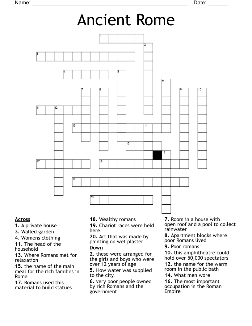The Roman Empire Crossword WordMint The Roman Empire Crossword WordMint
