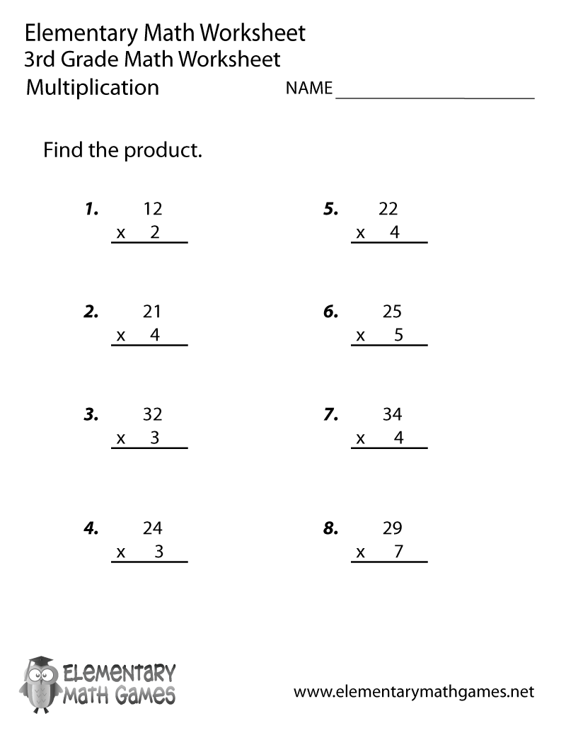 3rd grade math worksheets printable
