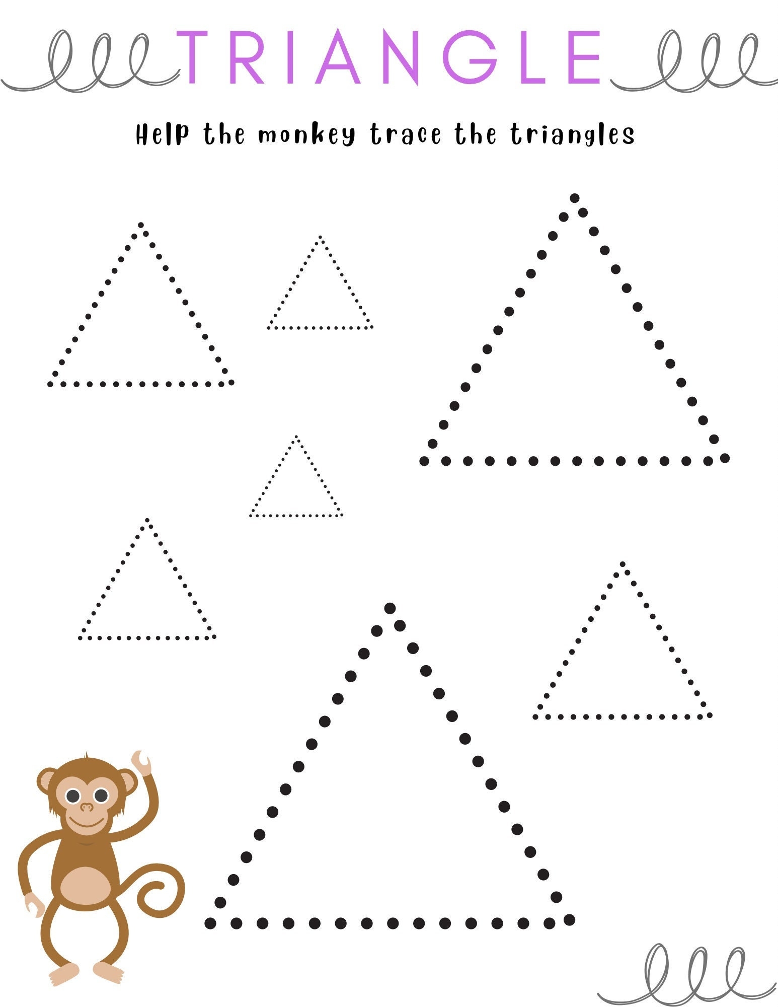 triangle worksheets for preschoolers