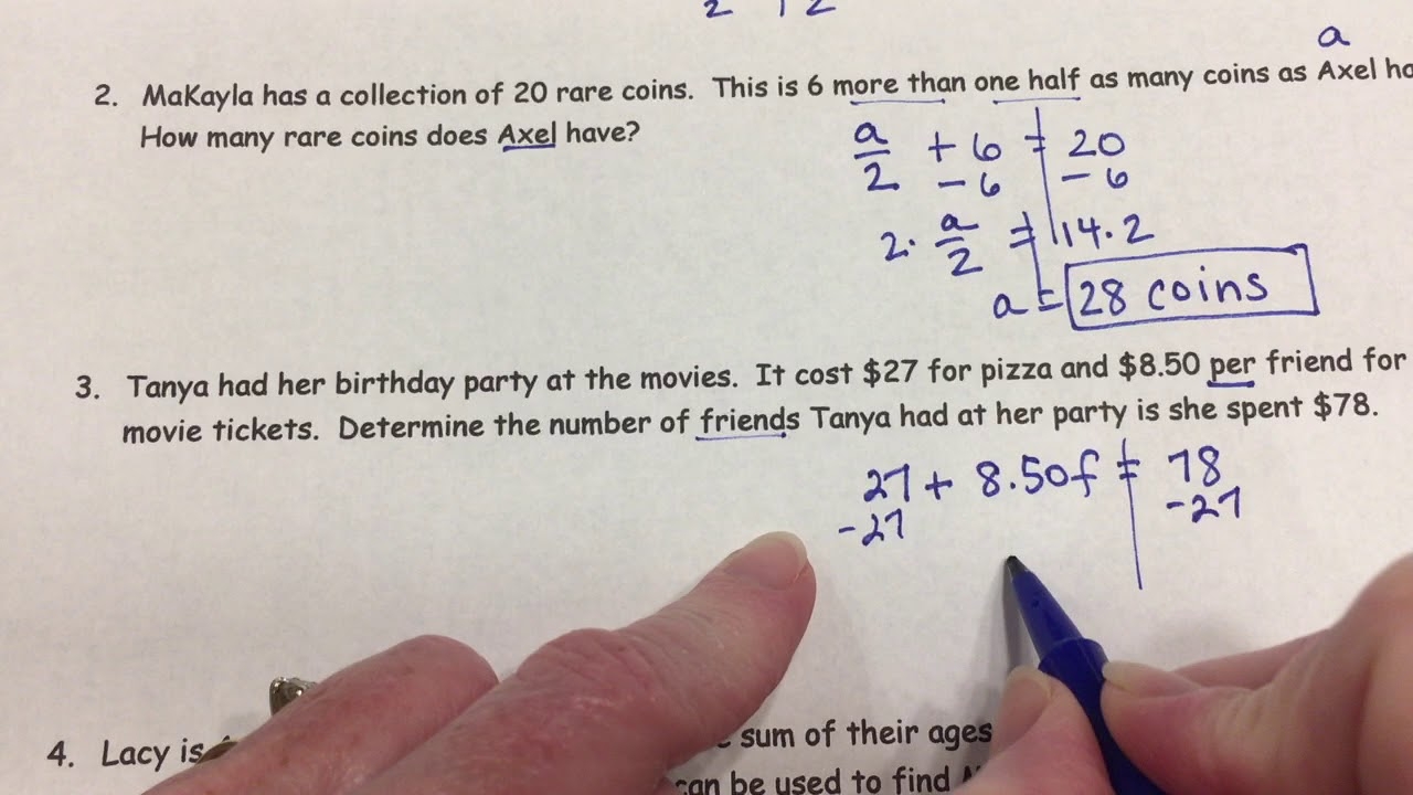 two step equations word problems two step equations word problems