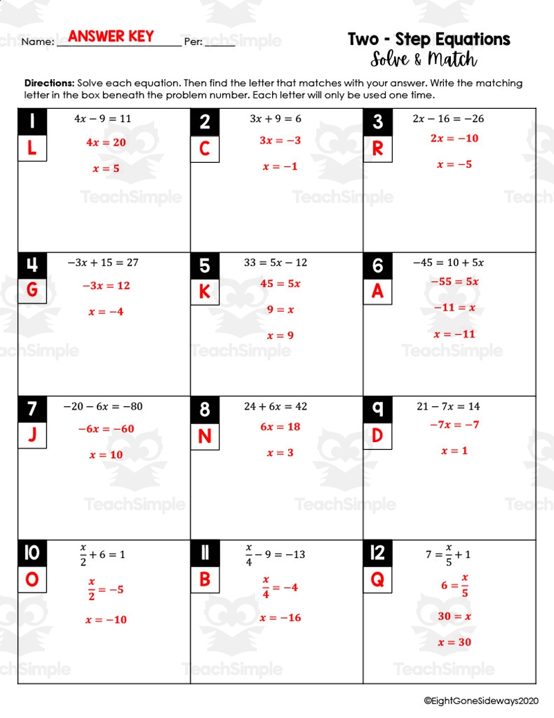 two step equations worksheets two step equations worksheets