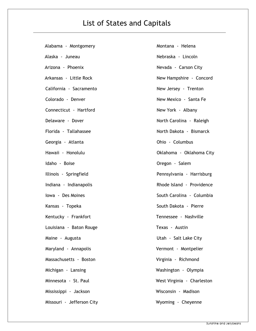 U S States Capitals Worksheets Test Sheets Maps U S Geography Made By Teachers