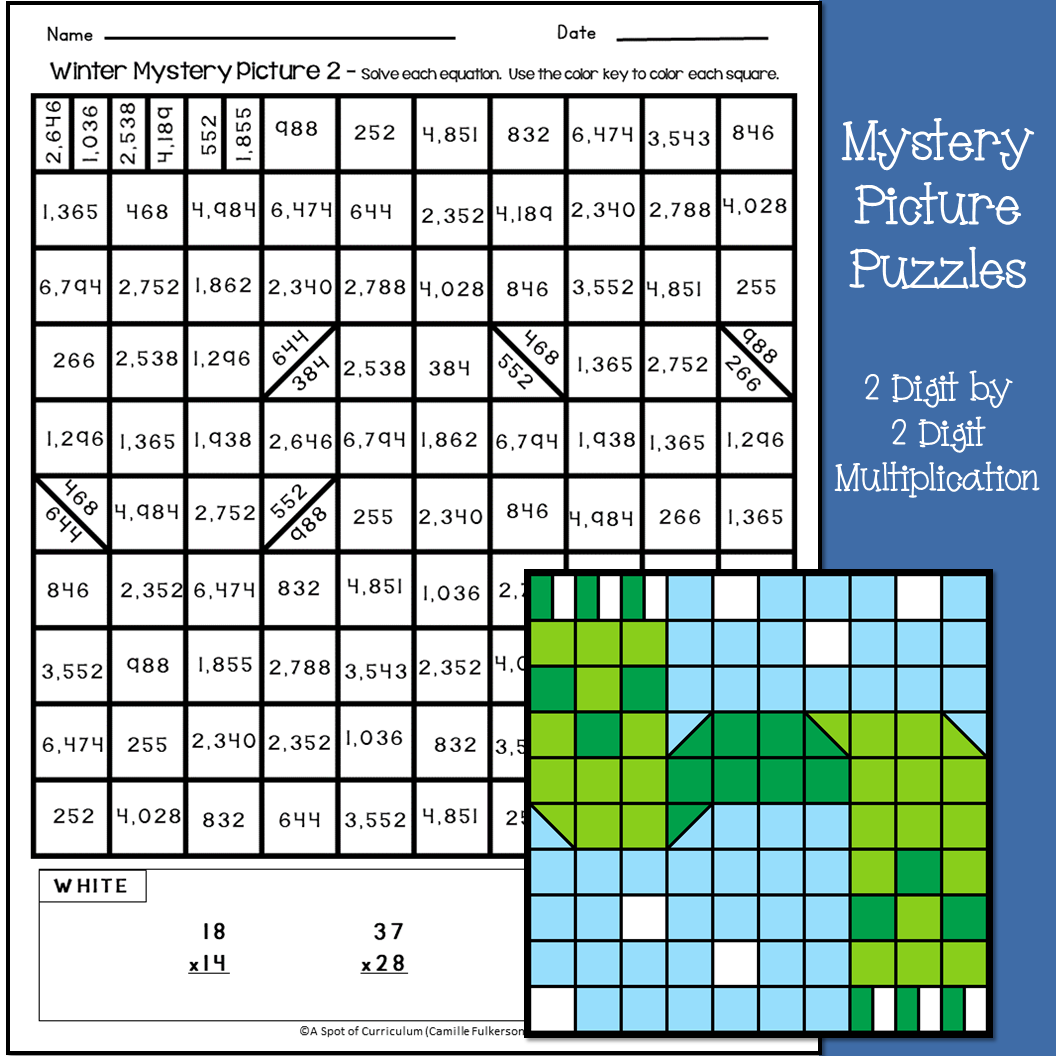 Winter Math Coloring Pages Multiplication And Long Division Made By Teachers