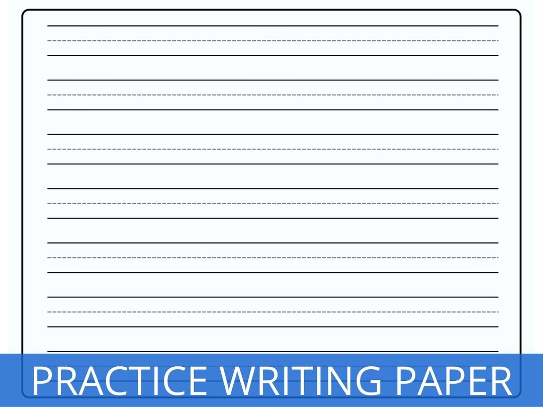 Writing Practice Paper Kindergarten Writing Paper Learning How To Print Sheets Lined Paper Handwriting Paper Kids Writing Paper Etsy