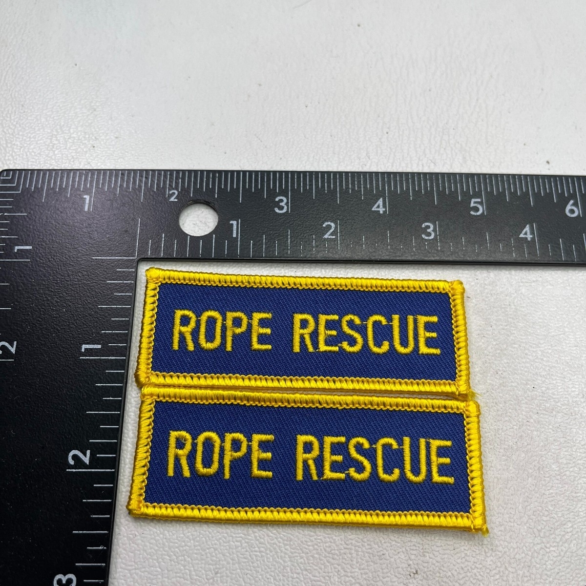 Yellow On Blue 2 Patches ROPE RESCUE Tab Patch Bundle Lot M015 EBay