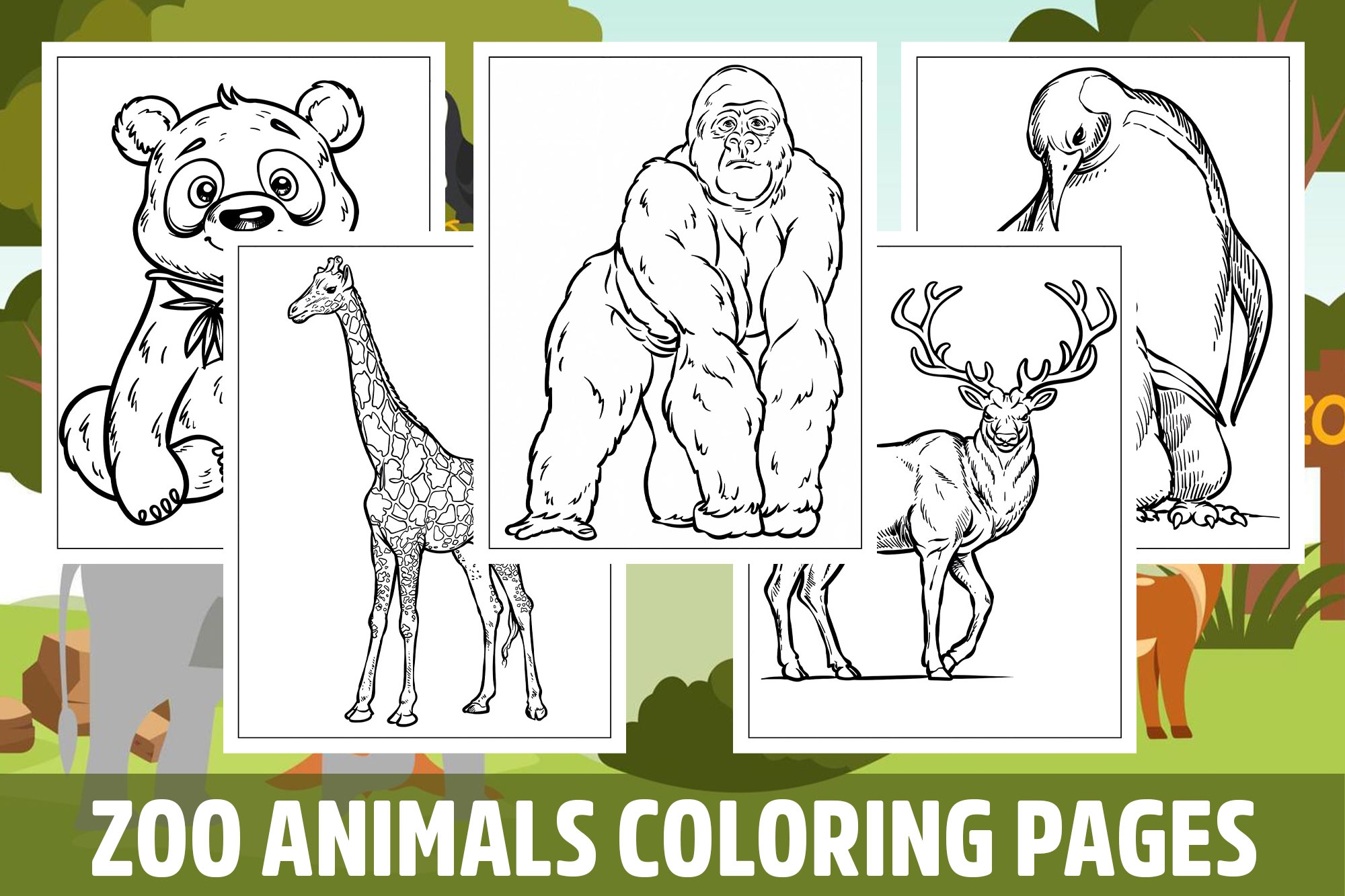 Zoo Animals Coloring Pages For Kids Girls Boys Teens Birthday School Activity Made By Teachers Zoo Animals Coloring Pages For Kids Girls Boys Teens Birthday School Activity Made By Teachers