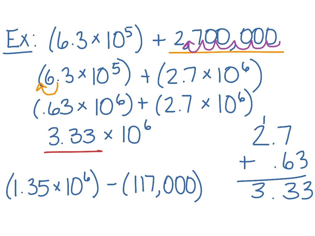 1 7 Adding And Subtracting Scientific Notation Math ShowMe 1 7 Adding And Subtracting Scientific Notation Math ShowMe