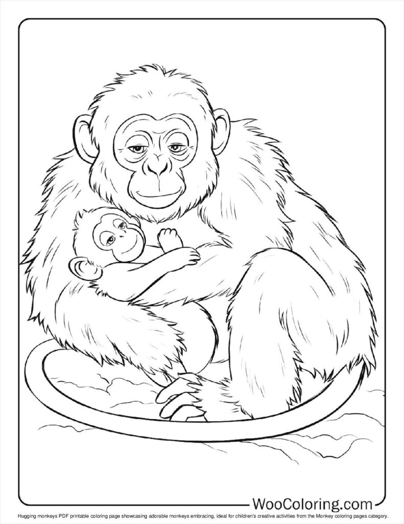 100 Monkey Coloring Pages Free PDF To Print Woo Coloring