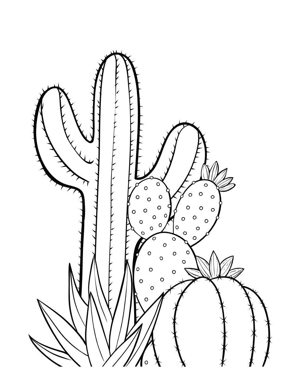 110 PRINTABLE Cactus Coloring Pages Etsy 110 PRINTABLE Cactus Coloring Pages Etsy