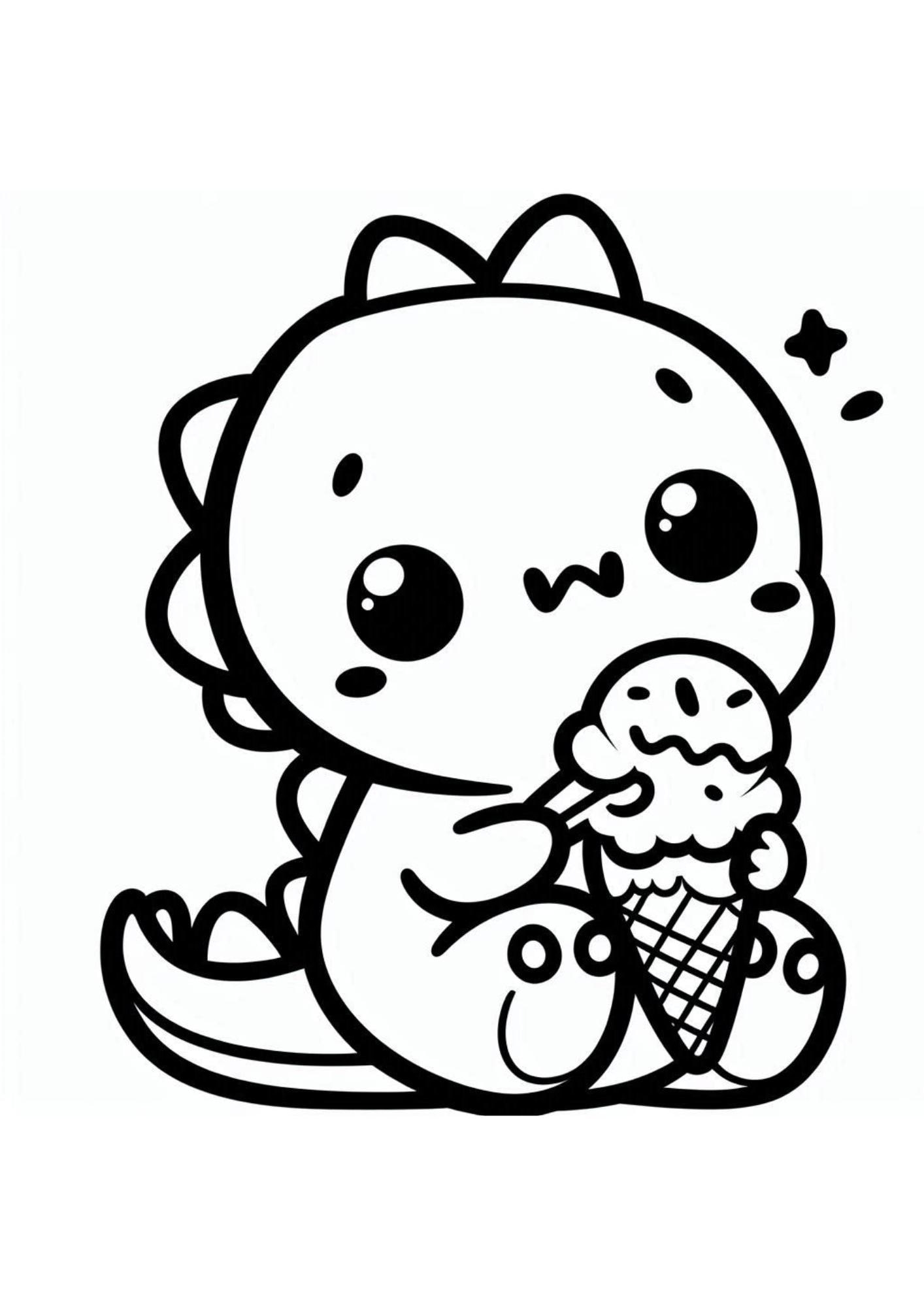 120 Kawaii Baby Dinosaur Coloring Pages For Children Baby Dinosaur Kawaii Coloring Book Cute And Printable Coloring Pages For Kids Etsy