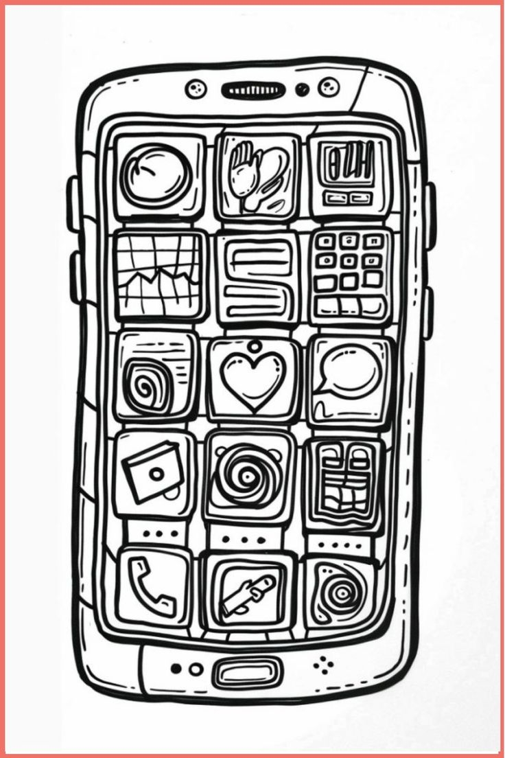 13 Cell Phone Coloring Pages Free Printables 13 Cell Phone Coloring Pages Free Printables