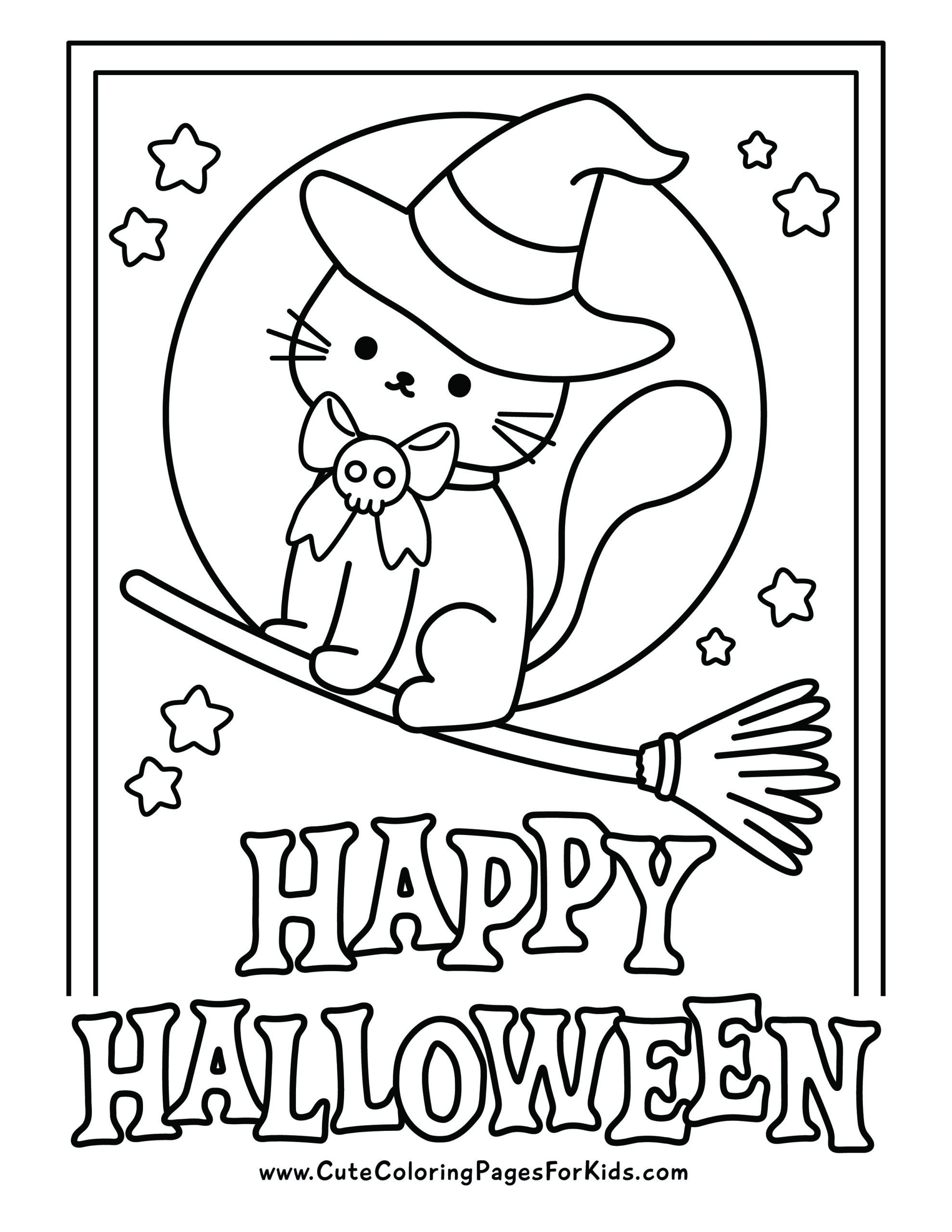 halloween coloring pages cat