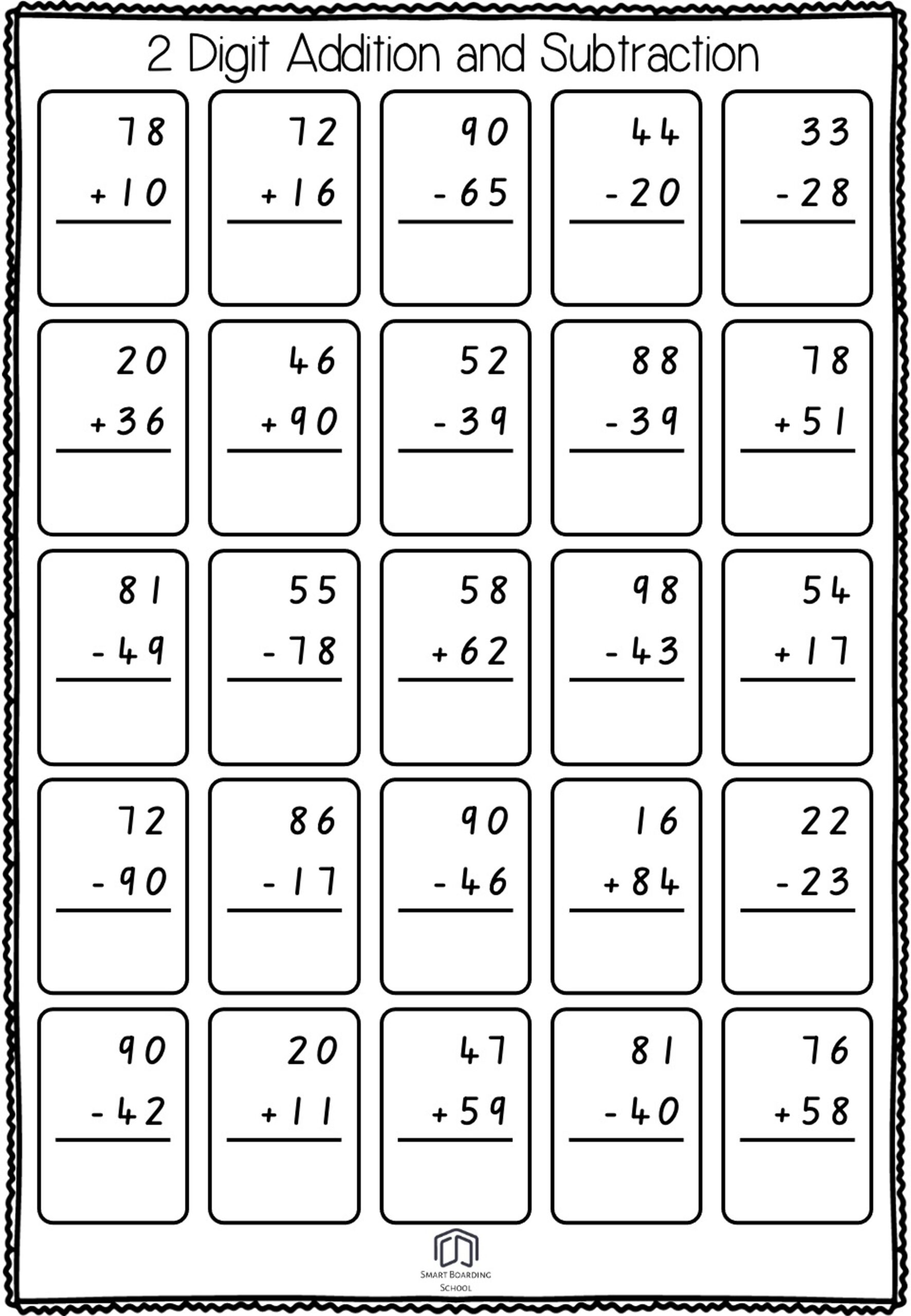 2 Digit Addition And Subtraction
