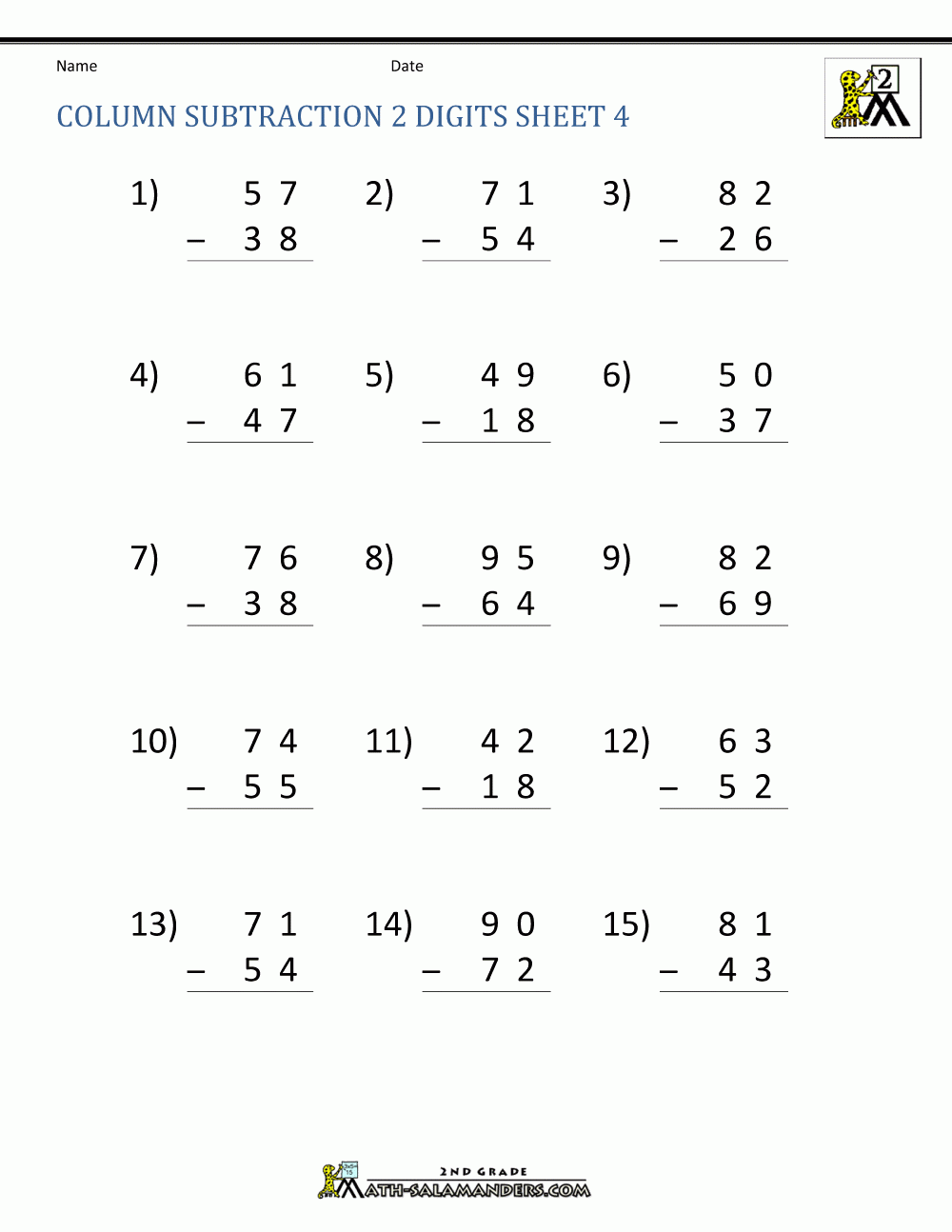 double digit subtraction worksheets double digit subtraction worksheets