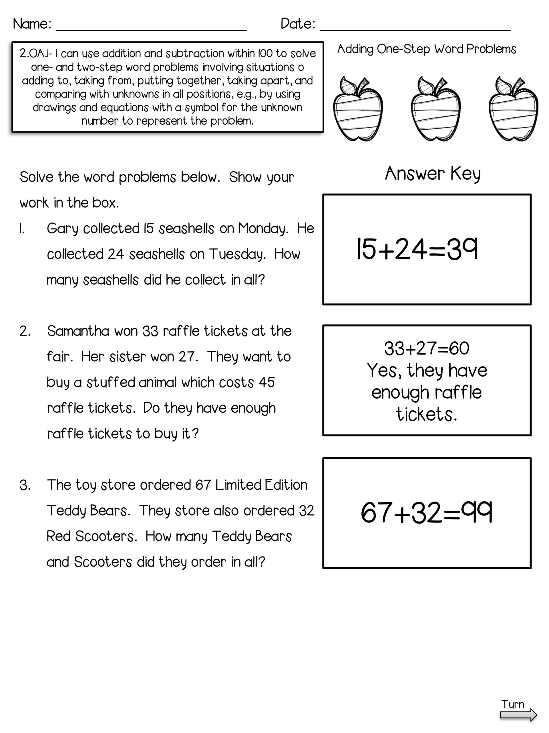 2 OA 1 Assessments One And Two Step Word Problems Classful 2 OA 1 Assessments One And Two Step Word Problems Classful