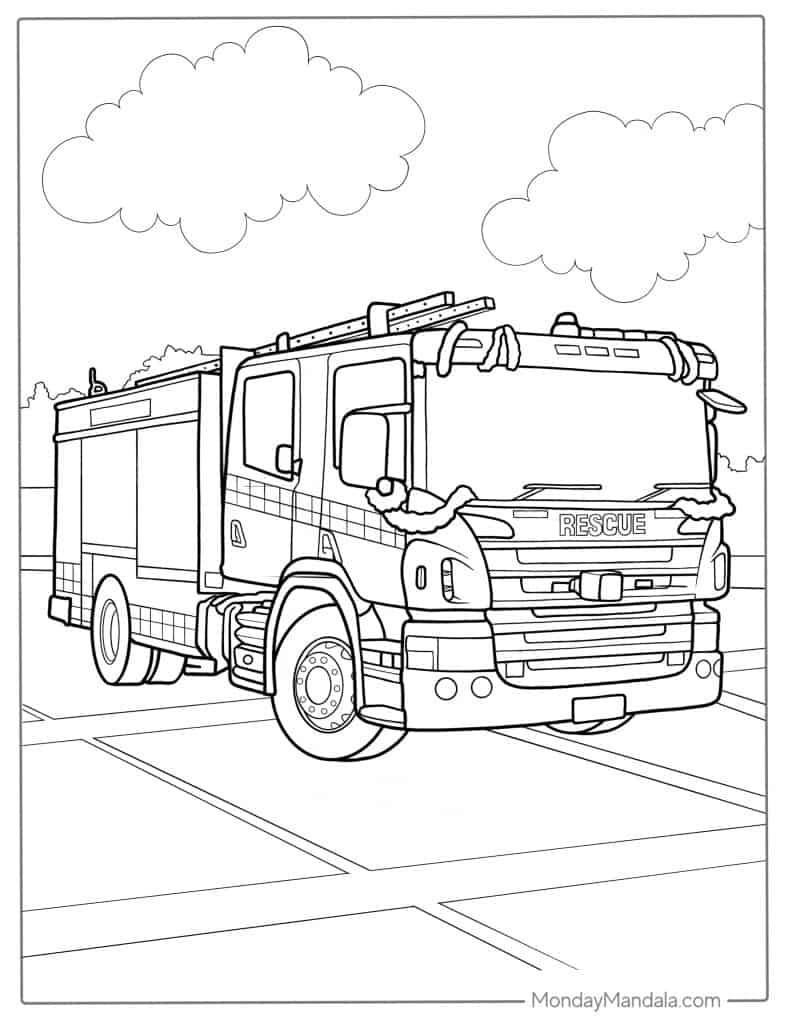 26 Fire Truck Coloring Pages Free PDF Printables 