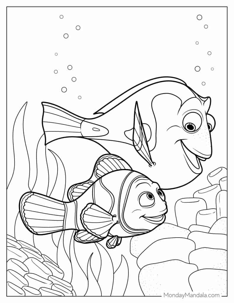 28 Finding Nemo Coloring Pages Free PDF Printables