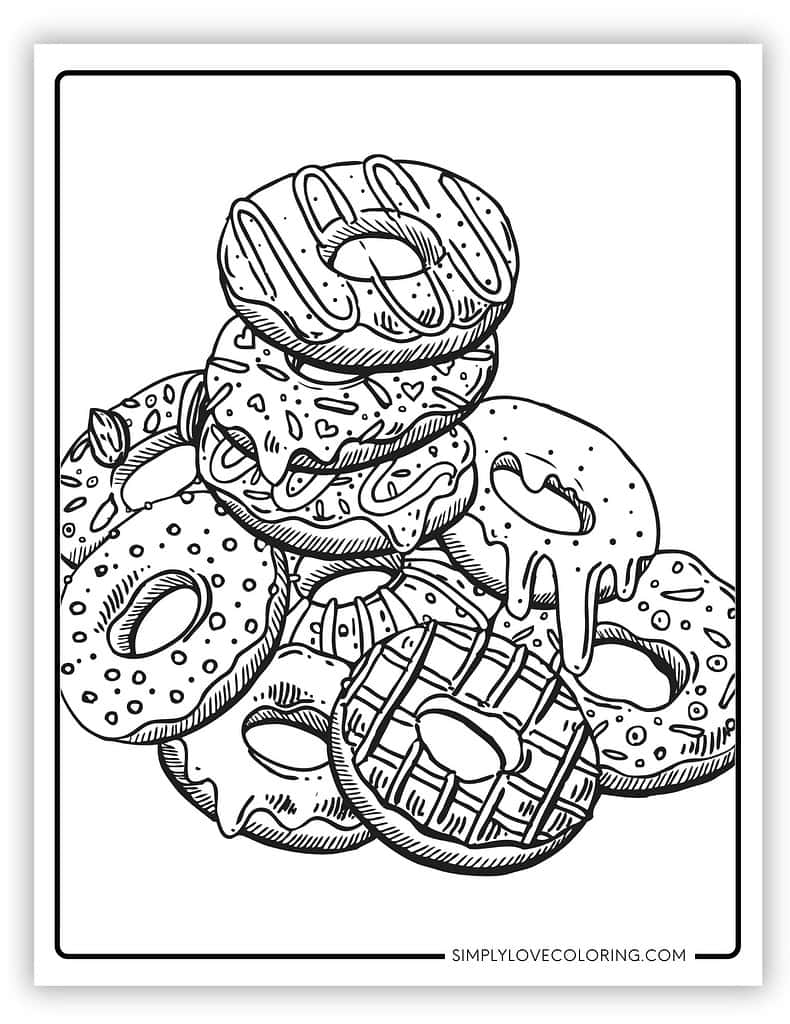 coloring pages of doughnuts coloring pages of doughnuts