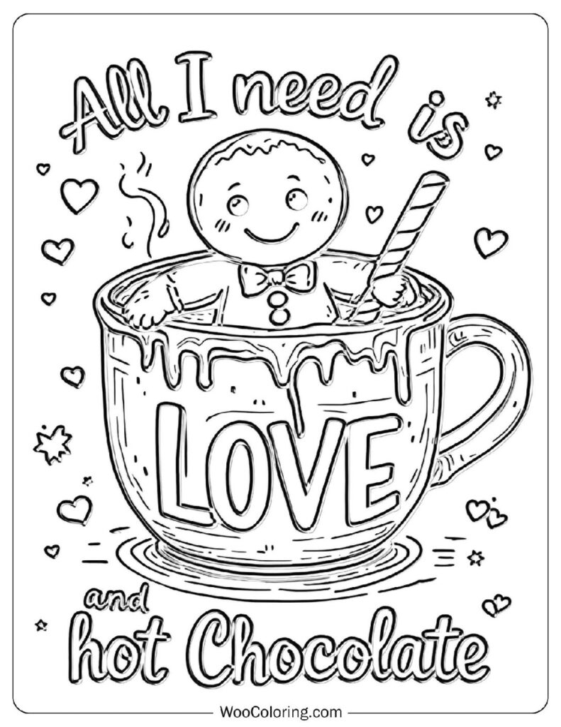 hot chocolate coloring page