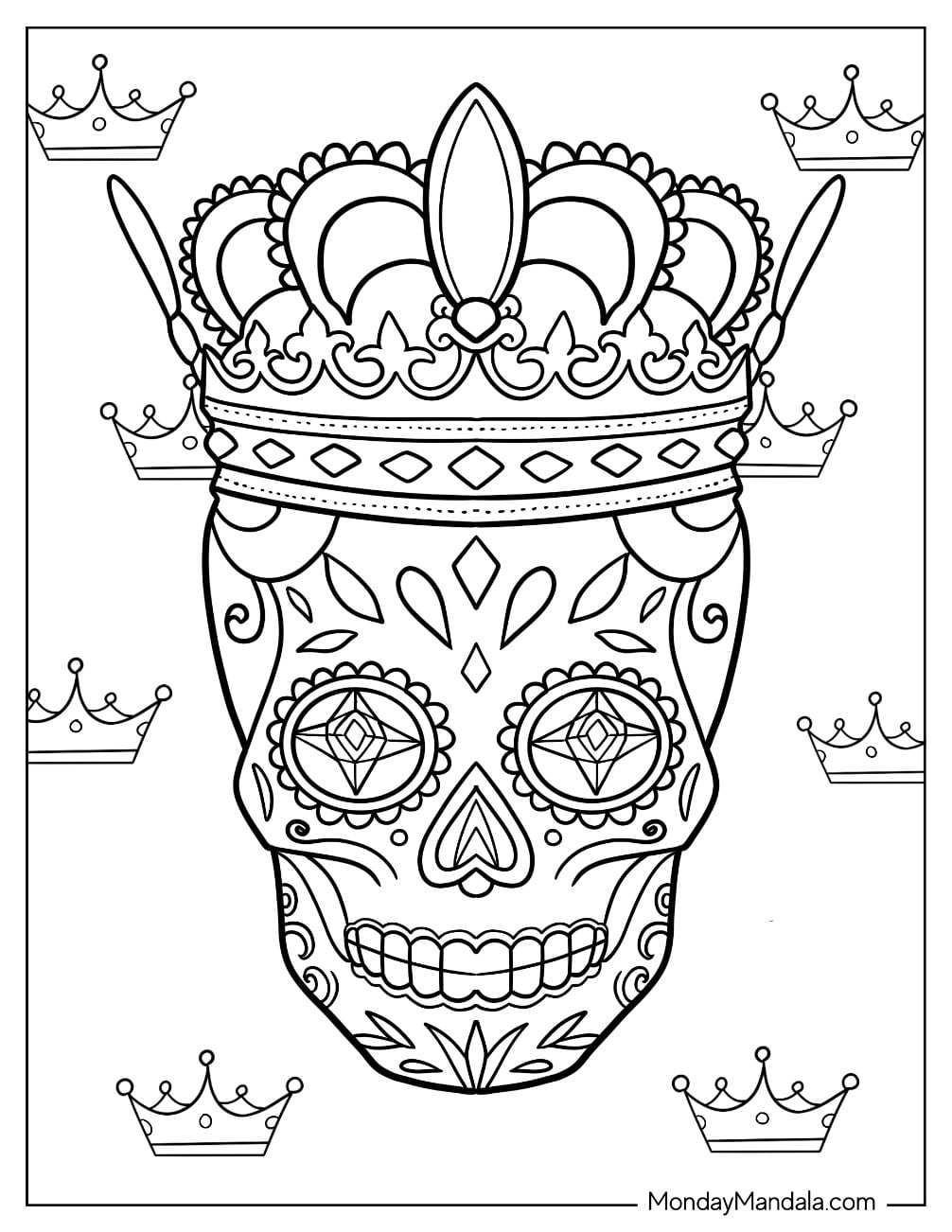 30 Sugar Skulls Coloring Pages Free PDF Printables 