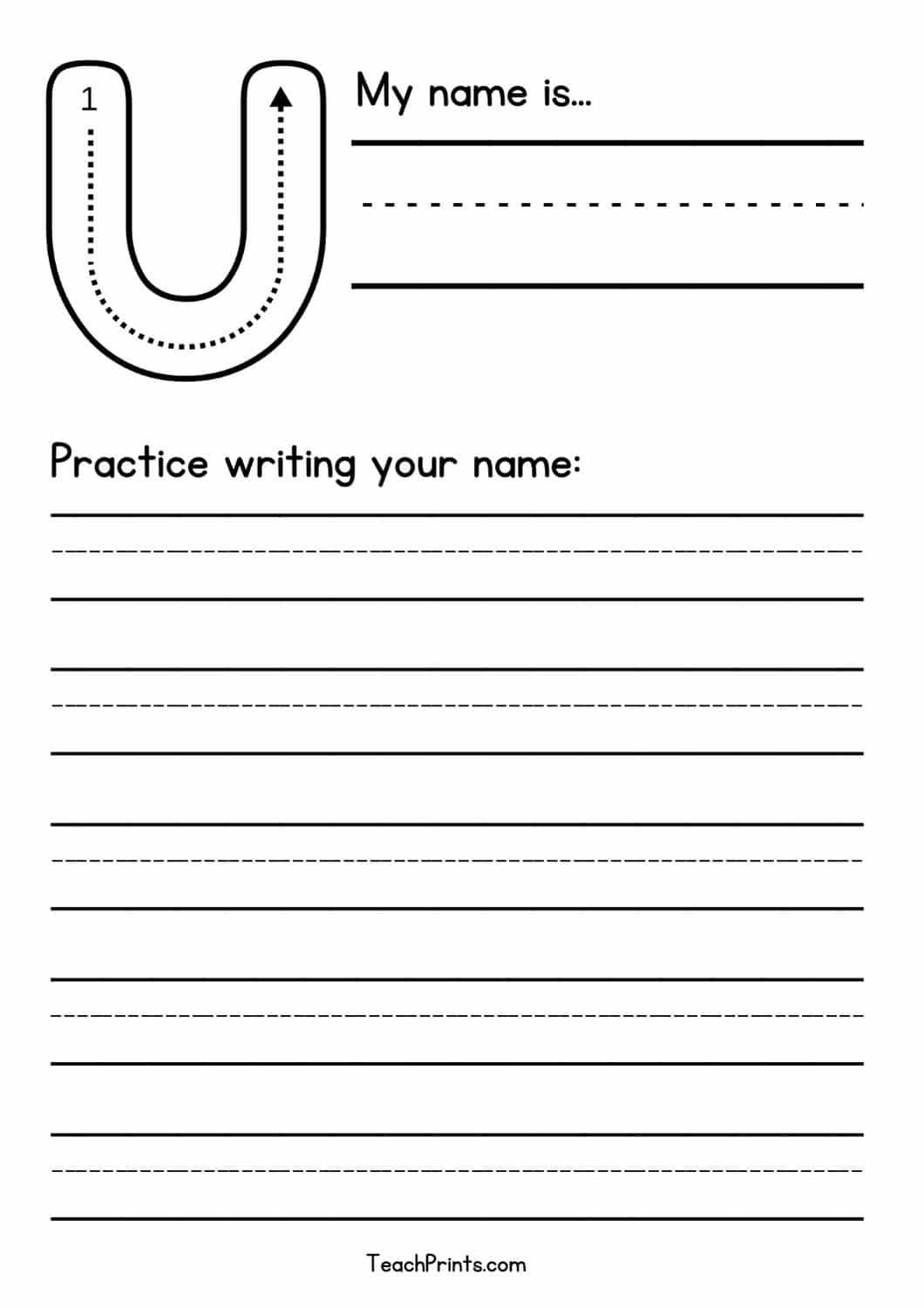 32 Free Blank Name Tracing Worksheets Teach Prints