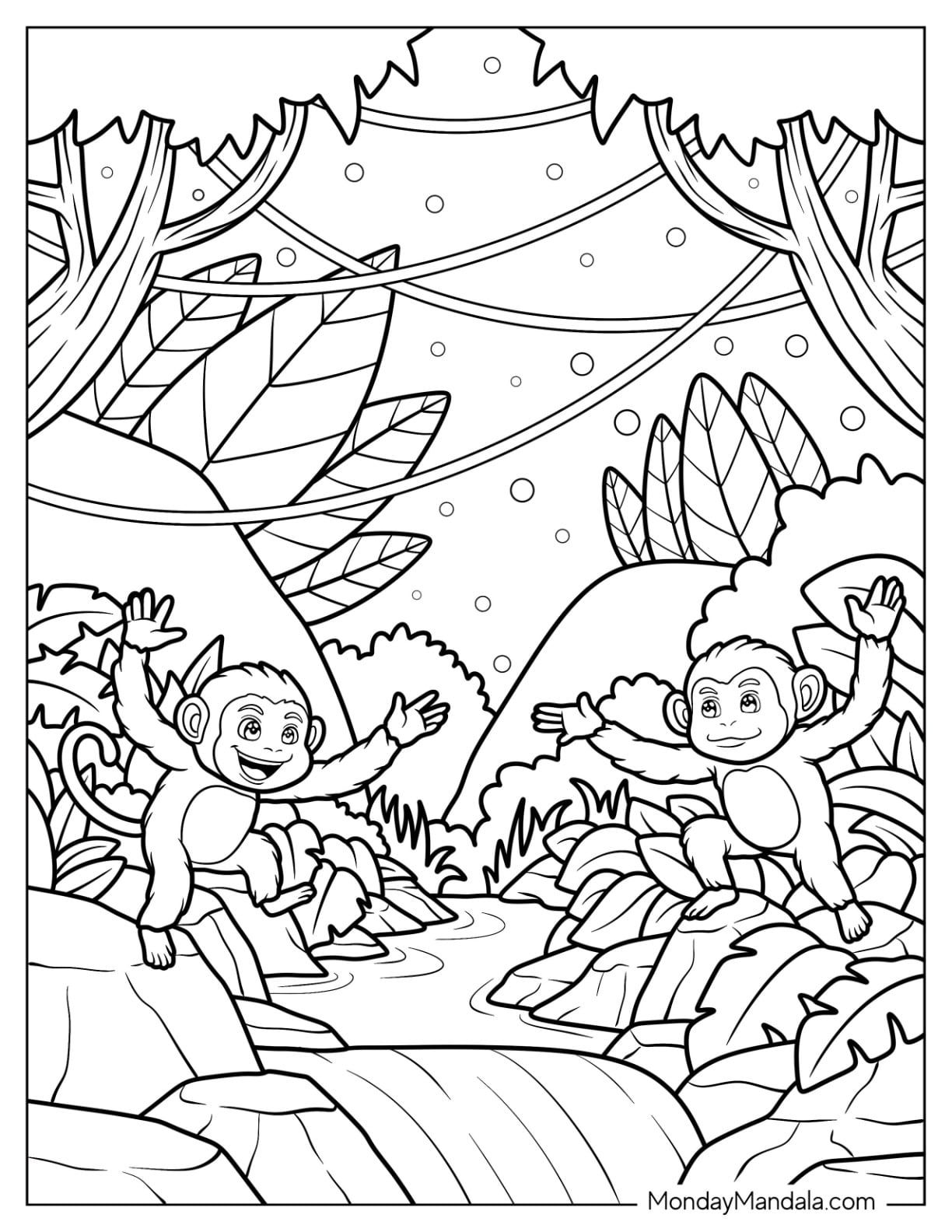jungle pictures to color