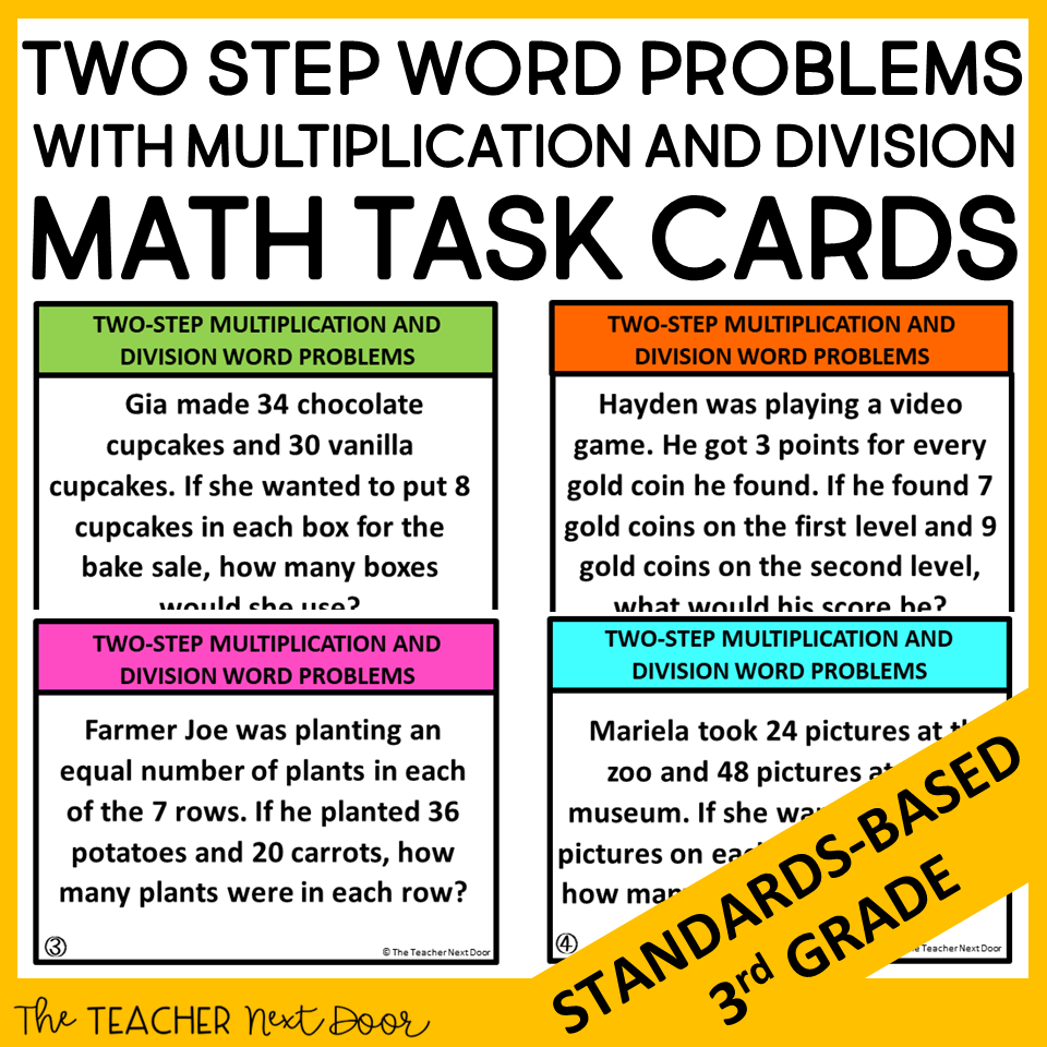 3rd Grade Two Step Word Problems With Multiplication And Division Task Cards The Teacher Next Door 3rd Grade Two Step Word Problems With Multiplication And Division Task Cards The Teacher Next Door