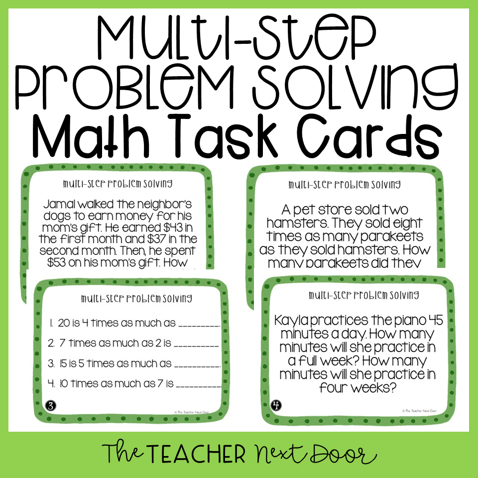4th Grade Multi Step Problem Solving Task Cards The Teacher Next Door 4th Grade Multi Step Problem Solving Task Cards The Teacher Next Door