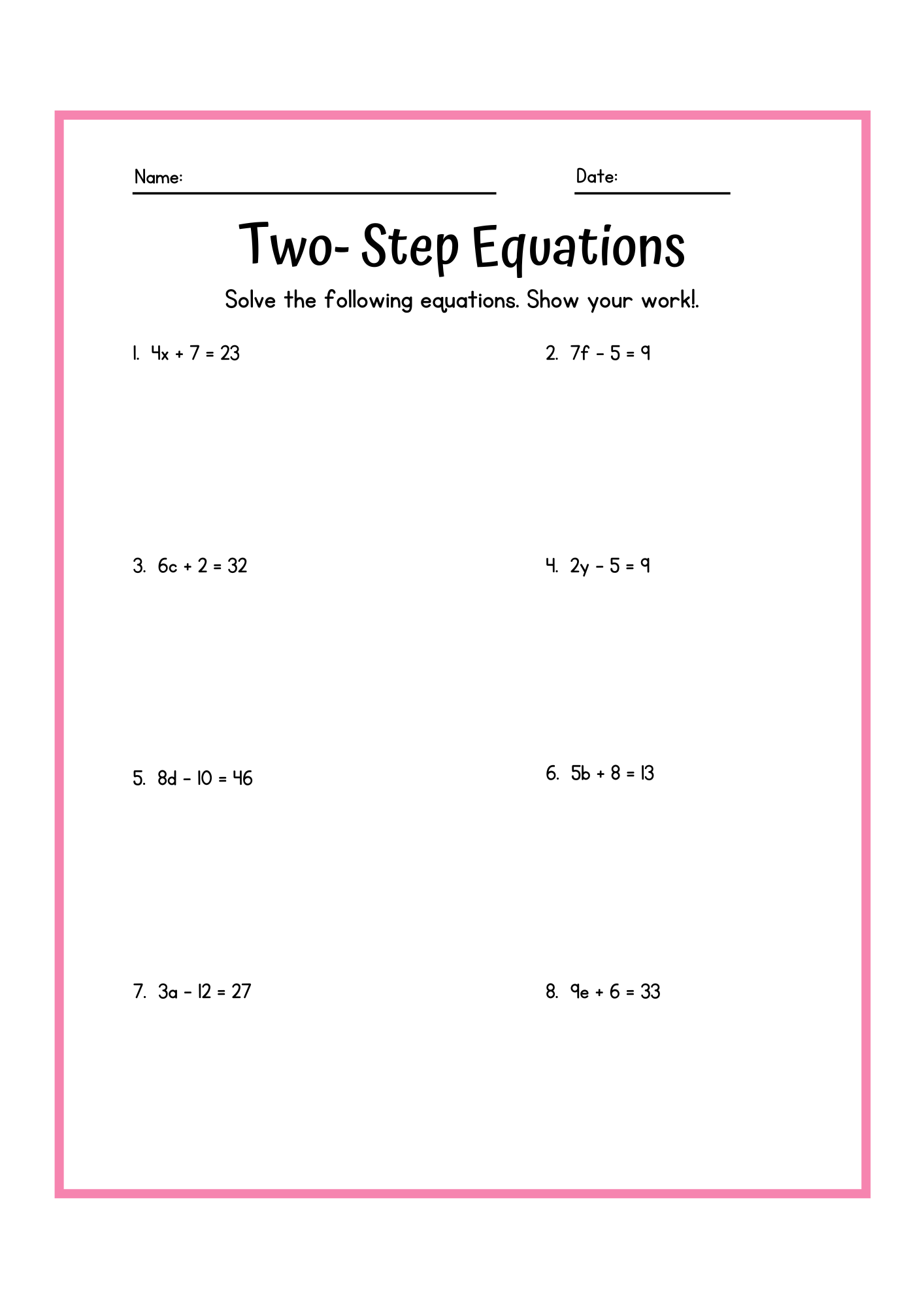 worksheet solving two step equations worksheet solving two step equations