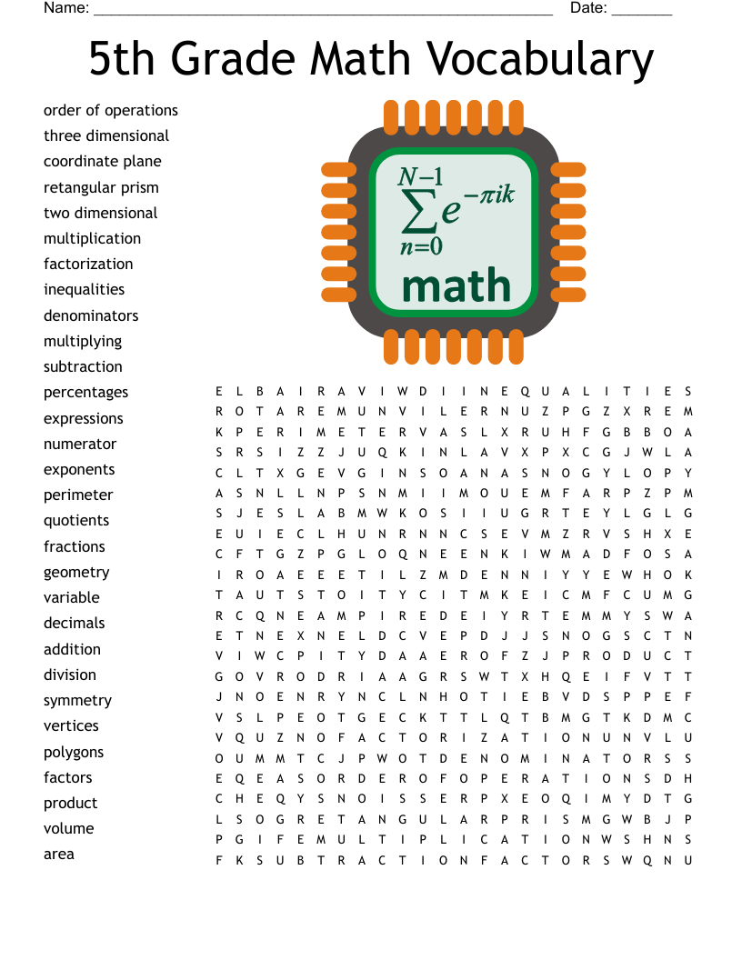 math word find puzzles